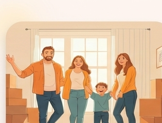 Family moving to a new home